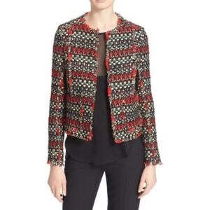 Truth and Pride Womens Red Stripe Tweed Blazer Jacket Small
